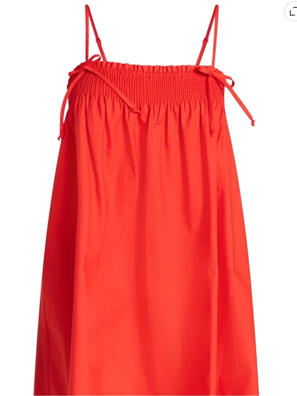No Boundaries Cotton Poplin Smocked Mini Dress with Tie Straps